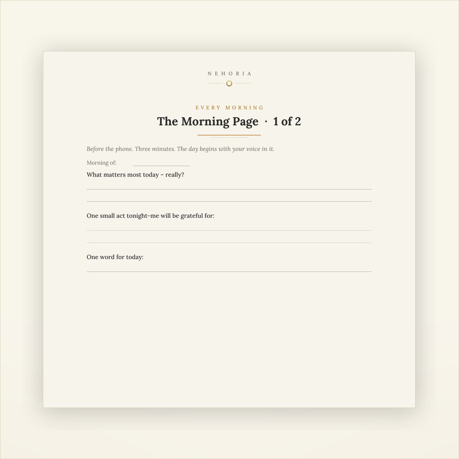 A page from The Daily Practice Kit, shown as it prints