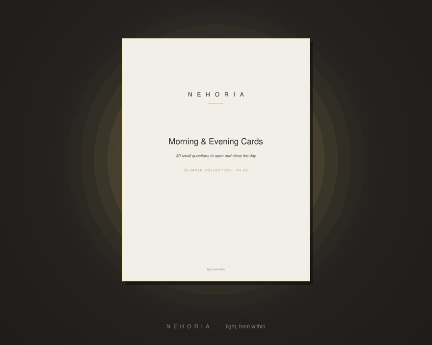 Morning and Evening Cards – 30 printable ritual cards shown against candlelit background