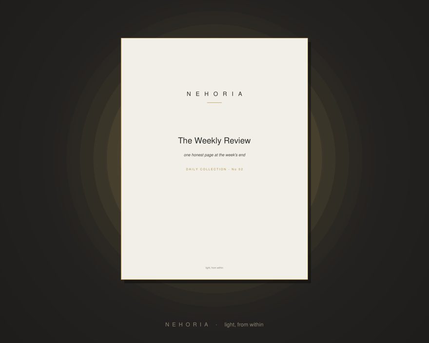 The Weekly Review – a single reflective page for Sunday evenings