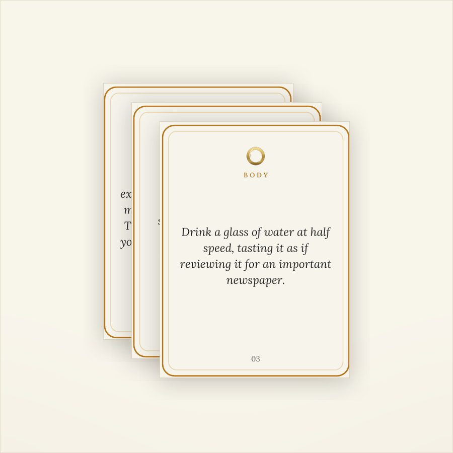 A page from The Pause Deck, shown as it prints