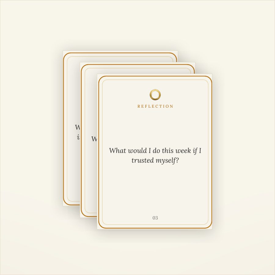 A page from The Reflection Deck, shown as it prints