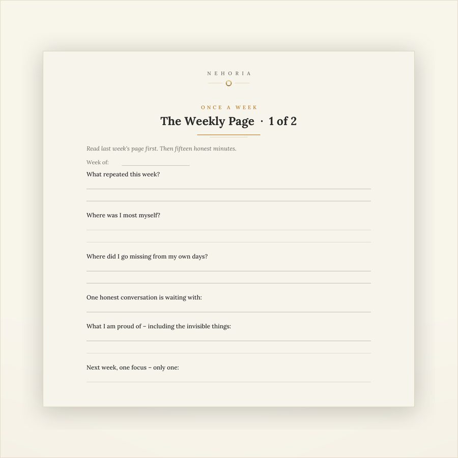 A page from The Weekly Review, shown as it prints